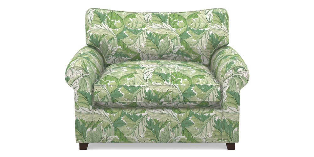 Product photograph of Waverley Sofa Bed Snuggler Sofa Bed In William Morris Collection - Acanthus - Leaf Green from Sofas and Stuff Limited