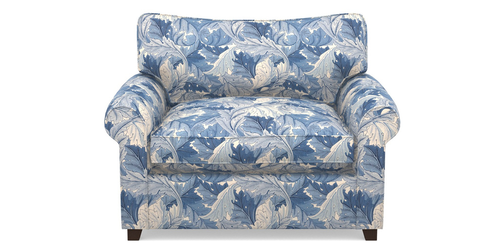Product photograph of Waverley Sofa Bed Snuggler Sofa Bed In William Morris Collection - Acanthus - Woad from Sofas and Stuff Limited