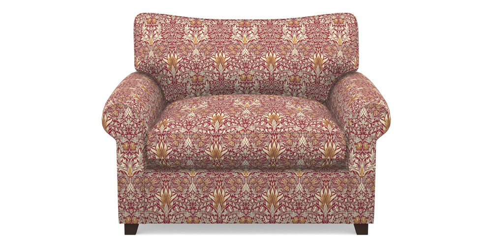 Product photograph of Waverley Sofa Bed Snuggler Sofa Bed In William Morris Collection - Snakeshead - Claret Gold from Sofas and Stuff Limited